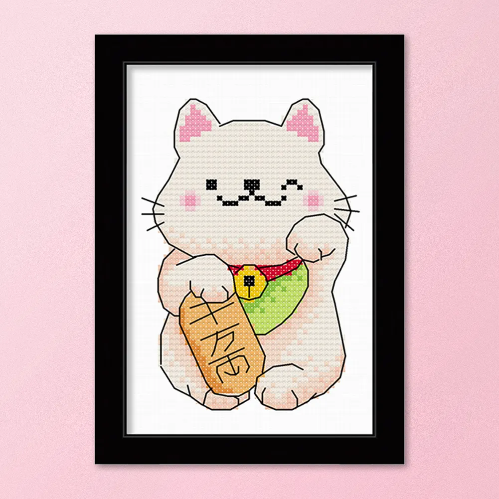 11ct Stamped Cross Stitch - Lucky Cat(25*20cm)
