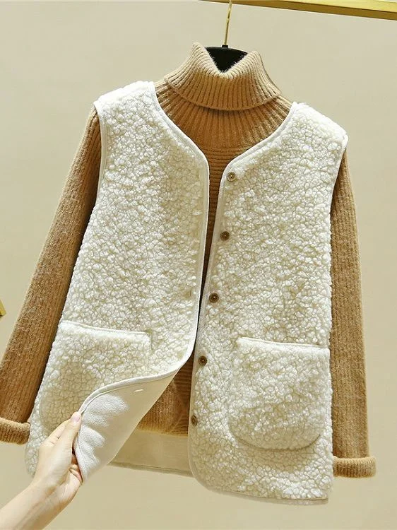 Athvotar Athvotar Plush Vest Women 2025 Autumn And Winter Short Korean Version Of The Fur Coat