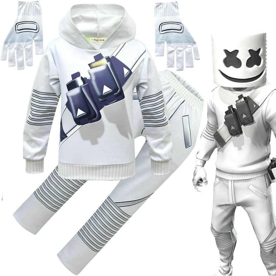 DJ Marshmello Chris Comstock Costume Top Pants Sets for Kids-Pajamasbuy