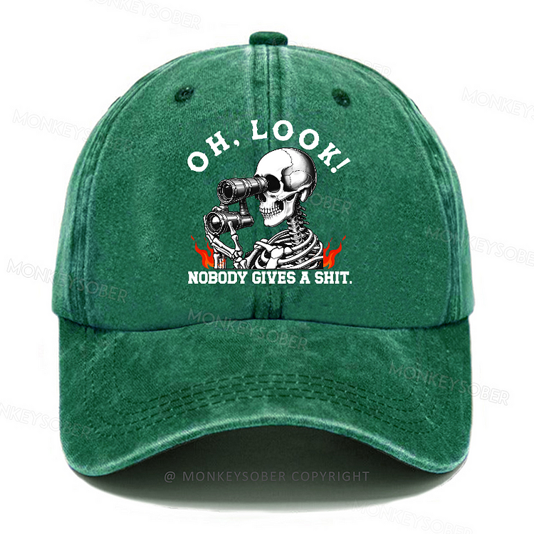 Personalized "Oh Look Nobady Gives A Shit" Custom Washed Baseball Caps