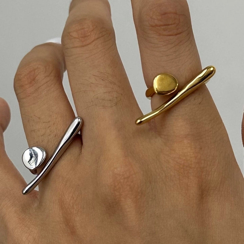 Minimalist Classic Style Geometric 304 Stainless Steel Open Rings