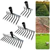 High Carbon Steel Nail Rake Weeding Rake Loose Soil Rake Farm Tools(12 Teeth)