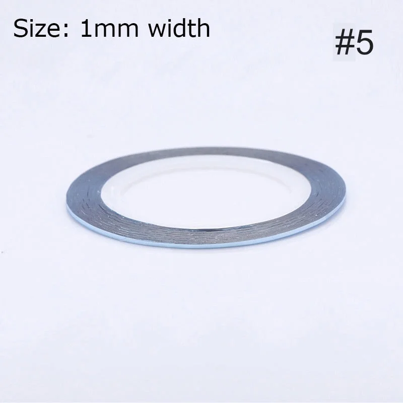 1mm 2mm 6mm Matte Glitter Nail Striping Tape Line Rainbow Multi Color Styling Tool Sticker Decal  DIY Decoration-Nail Inspo