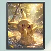 Pikachu Playing In Water-11CT Stamped Cross Stitch 35*45cm/13.78*17.72in