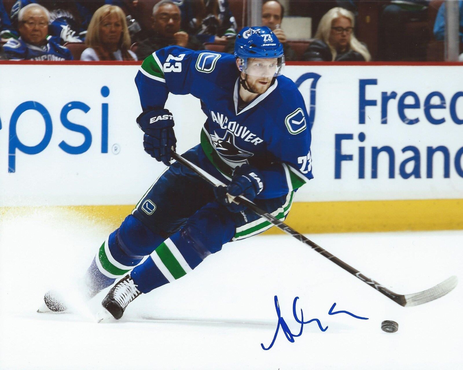 Alexander Alex Edler Signed 8×10 Photo Poster painting Vancouver Canucks Autographed COA B