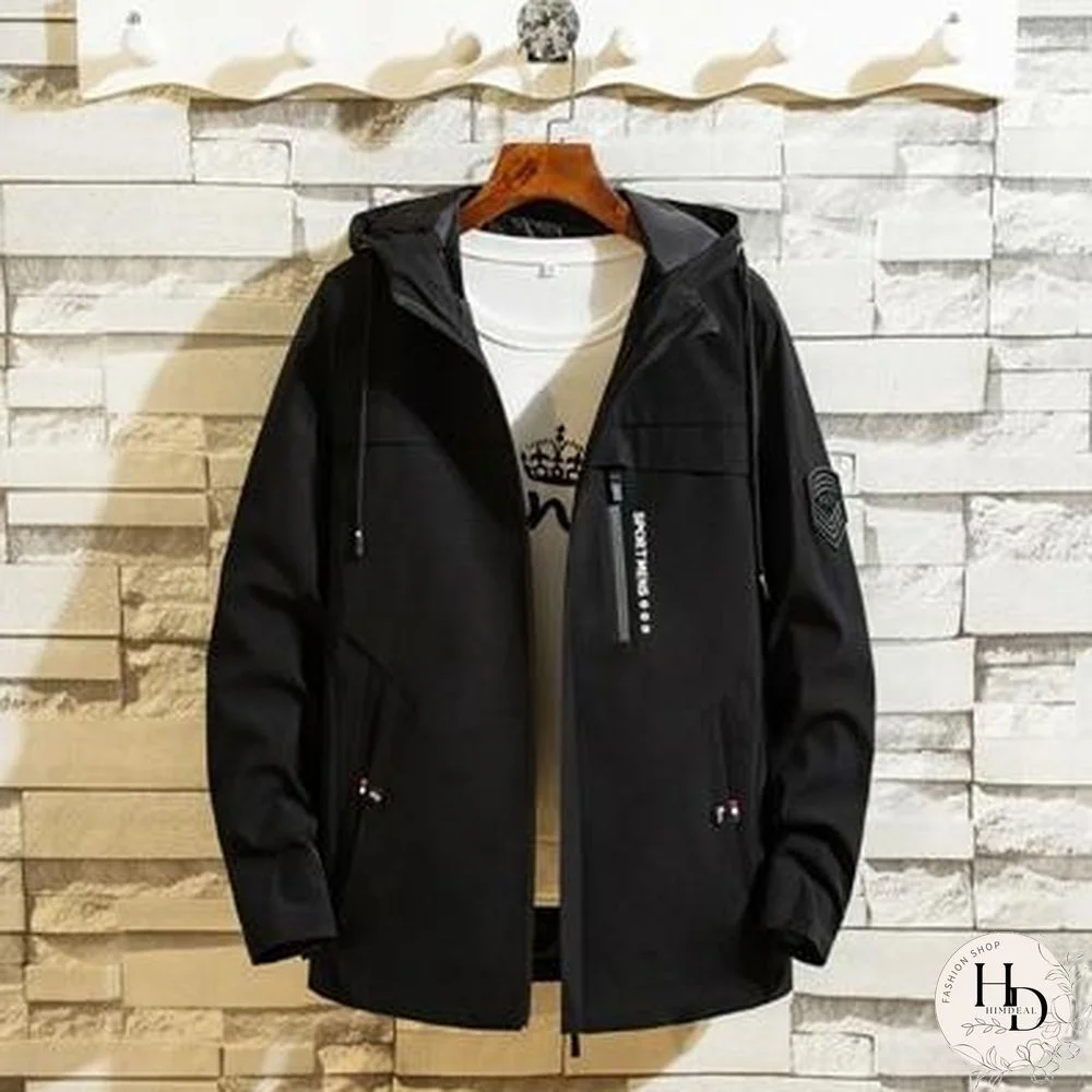 Jacket men hooded Korean fashion casual streetwear homme clothings ourterwear plus size jackets