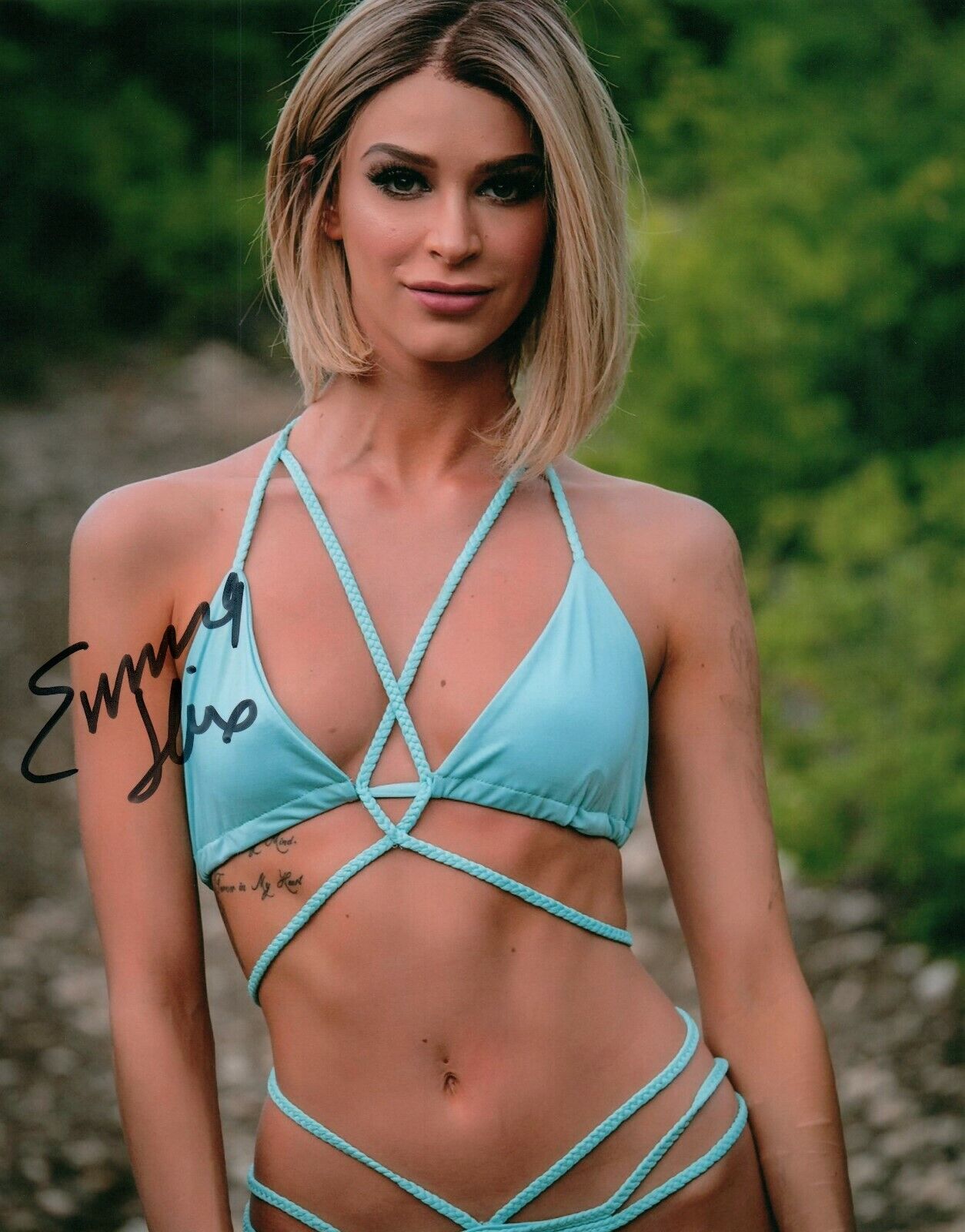 Emma Hix Super Sexy Hot In A Bikini Signed 8x10 Photo Poster painting Adult Model COA Proof 150B