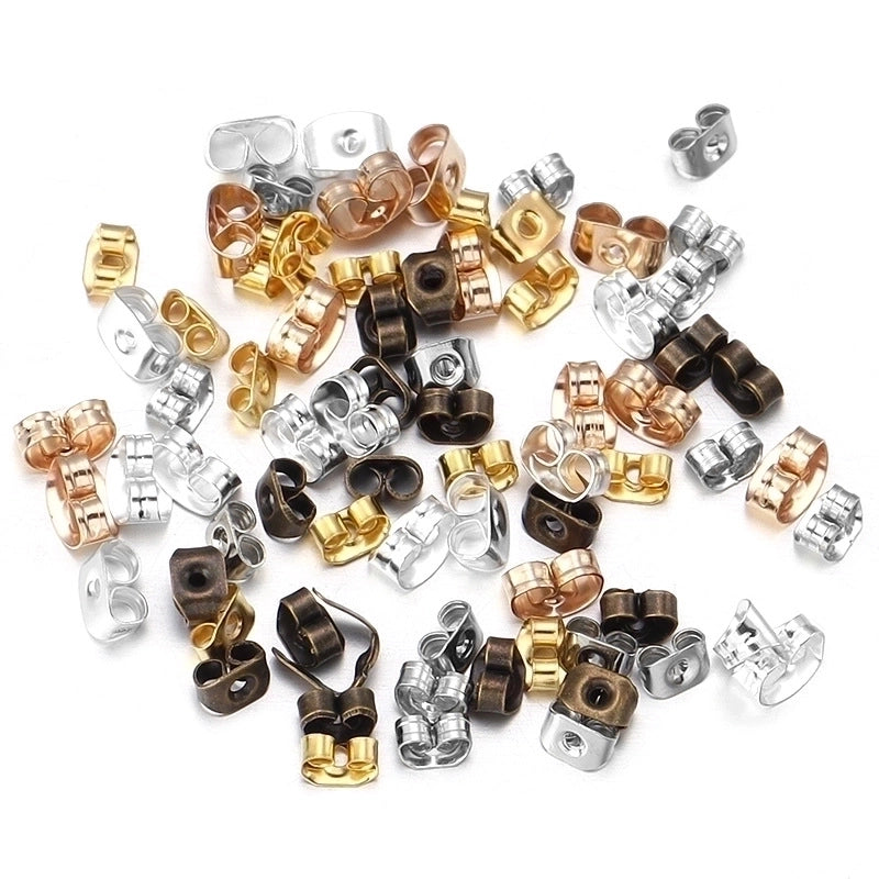 100 PCS/Package 3.5*5mm 4.5*6mm Iron Solid Color Earplug