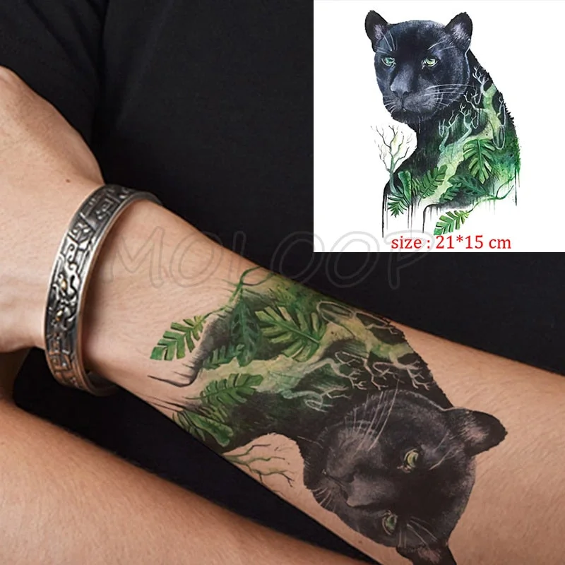 Waterproof Temporary Tattoo Sticker angry wolf mountain tatoo water transfer fake tatoo flash tatto Woman Man kid 14.8*21 cm