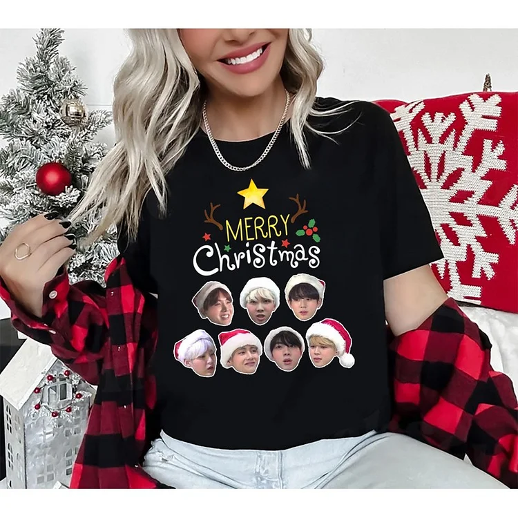 BTS Bangtan Christmas Tree T-Shirt