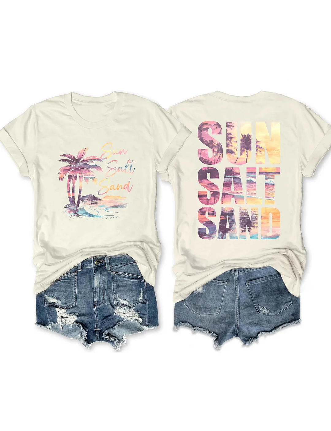 Retro Summer Sun Salt Sand T-shirt