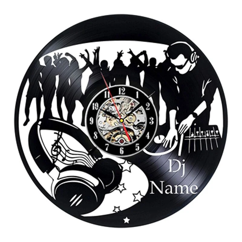 DJing Vinyl Record Wall Clock Modern Design Music Theme DJ Rock Band Combination CD Clocks Hanging Wall Watch Home Decor