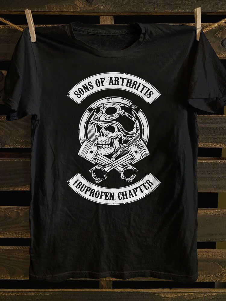 Sons Of Arthritis Skull With Helmet T-shirt