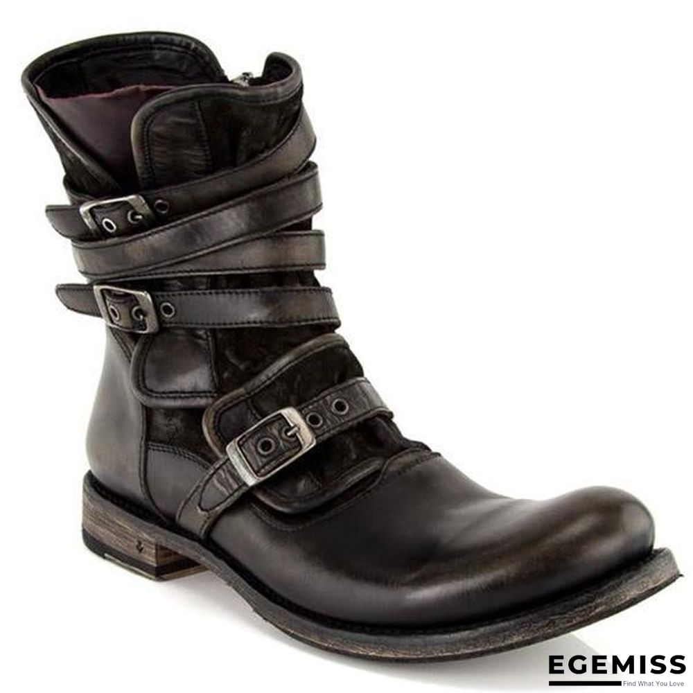 Men's Retro Multiple Buckle Retro Ankle Boots | EGEMISS