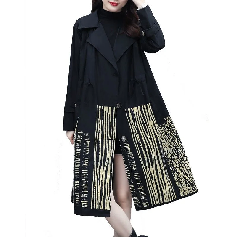 Fashion Brand New Women Trench Coat Long Double-Breasted Belt Blue Khaki Lady Clothes Autumn Spring Outerwear Oversize Quality