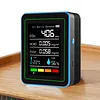 5-in-1 Indoor Air Quality Monitor USB Charging CO2 Detector with Temperature Humidity TVOC Display for Home Office Classroom Safety Monitoring