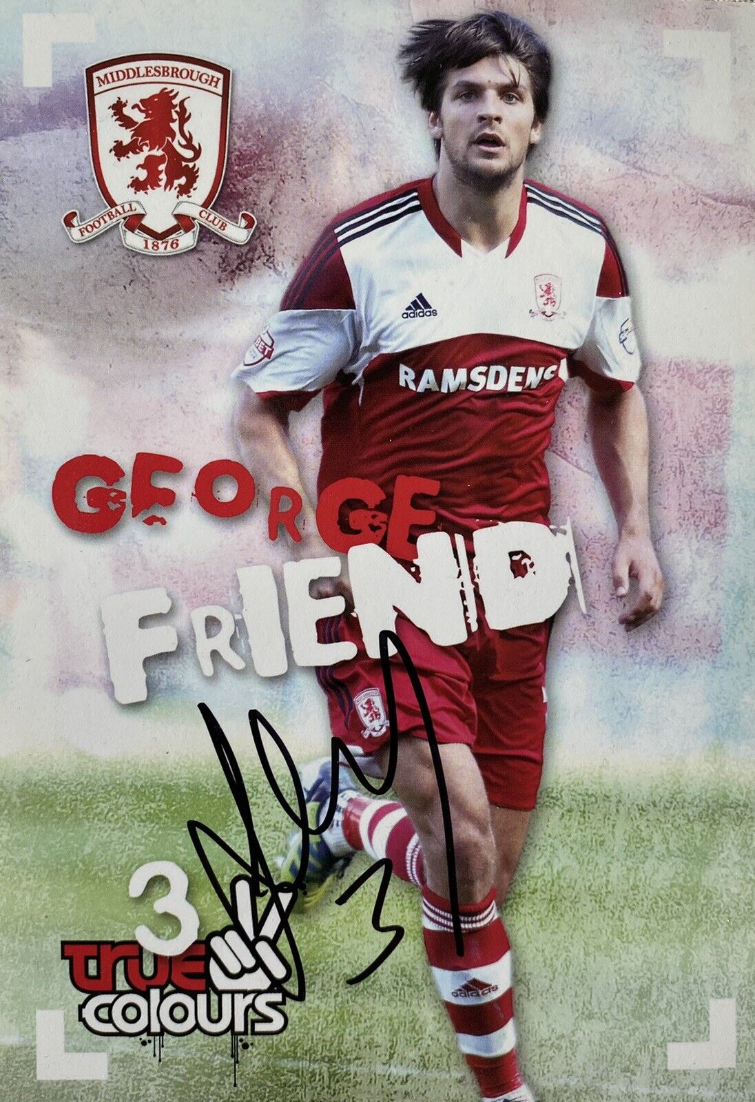 George Friend Genuine Hand Signed 6X4 Official Middlesbrough Club Card Photo Poster painting