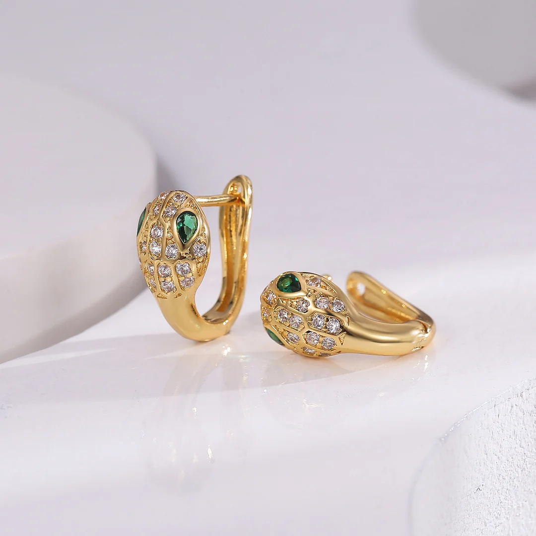 Personalized Snake Shaped Earrings, Fashionable and High-end, Niche Design and Luxurious Temperament Earrings