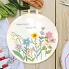 【Limited Stock Sale】Flowers-DIY Embroidery Kit with Pattern Cotton Threads Needles Hoop 30*30cm/11.8*11.8in tapestrymarket
