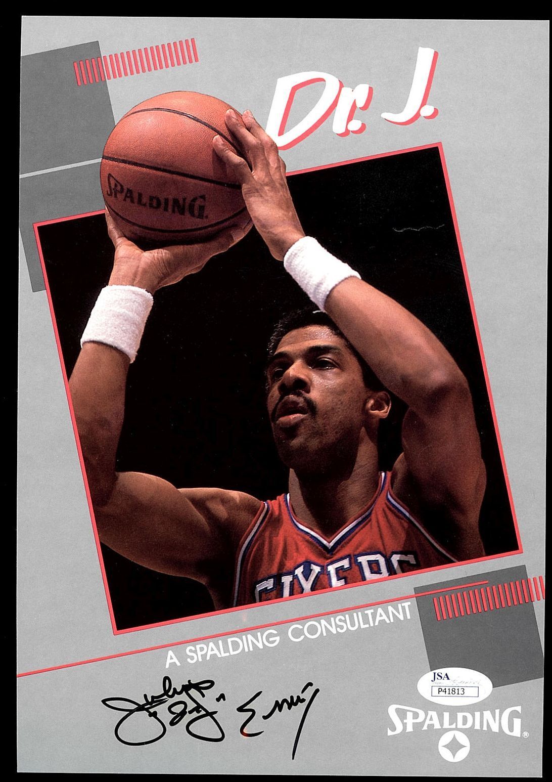 JULIUS ERVING DR J SIGNED 8X10 PROMO Photo Poster painting JSA AUTHENTICATED COA #P41813