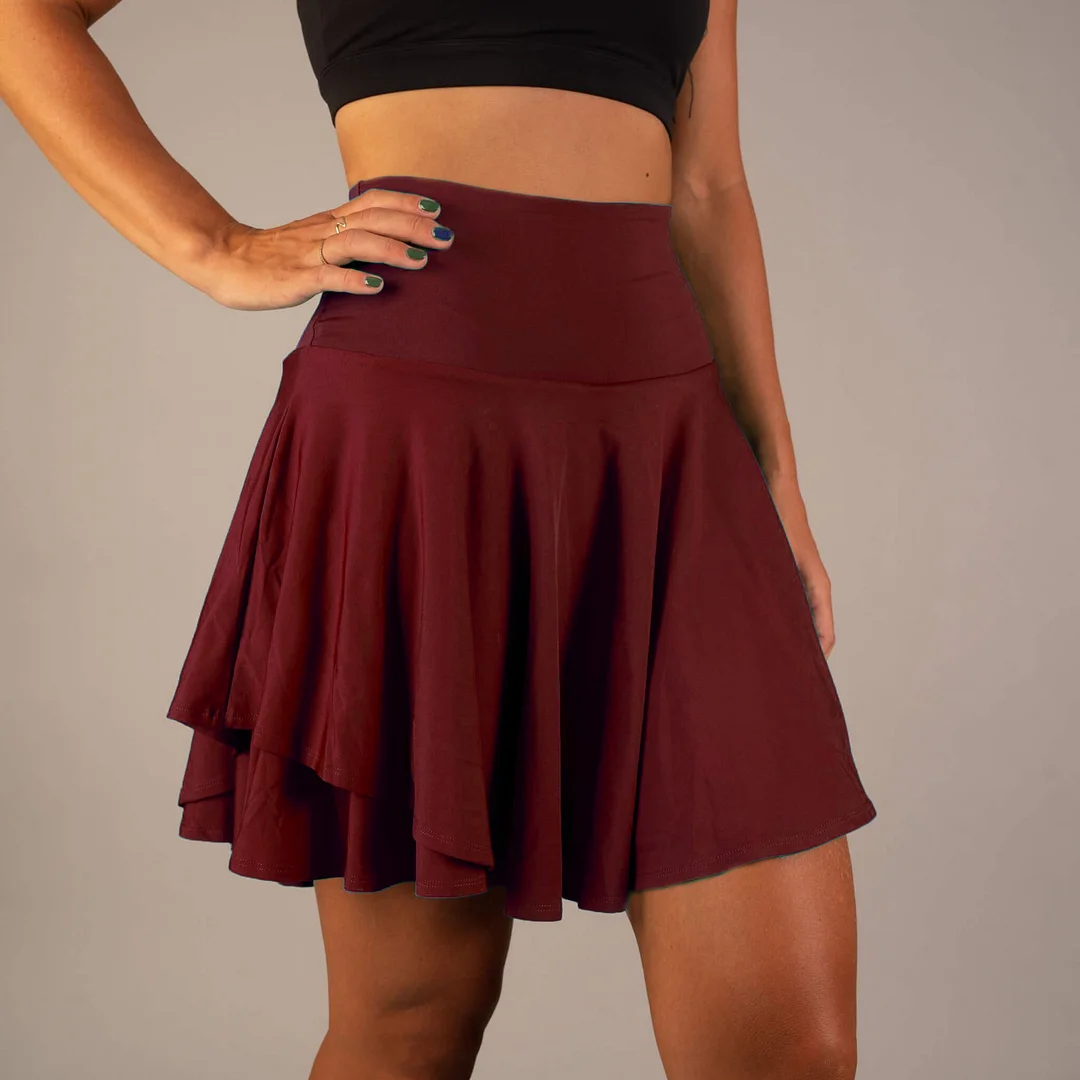 High Waist Fake Two Piece Sports Skirt