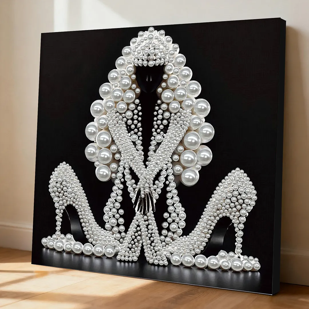 Elegant Lady - DIY Pearl Diamond Art Kit With Frame 30*30cm