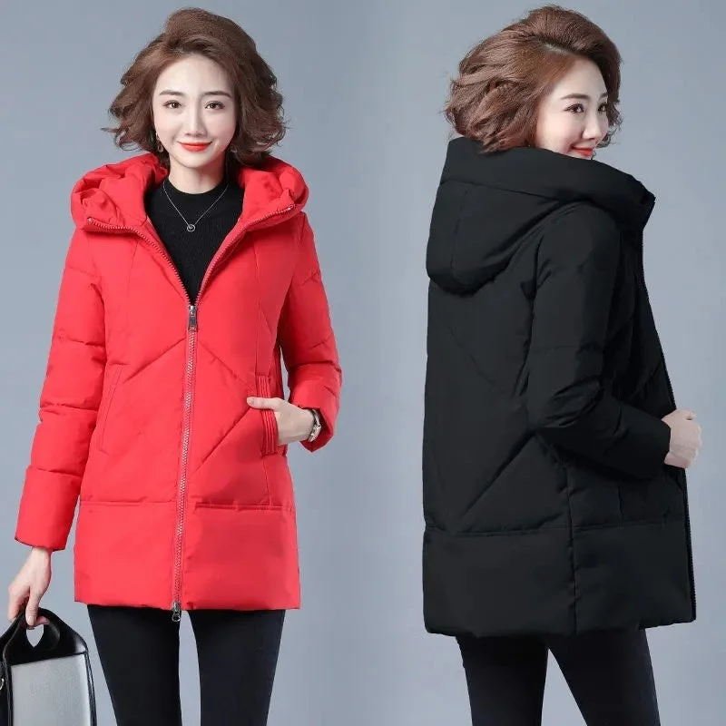 2021 New Women Parkas Winter Jacket Long Warm Parkas Female Thick Coats Cotton Padded Parka Casual Jackets Hooded Outwear Female