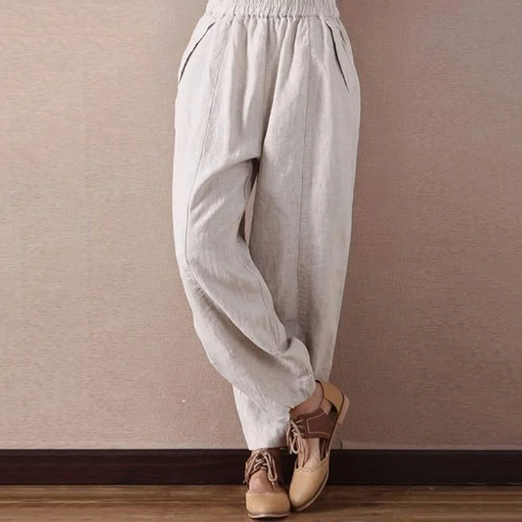 VChics Loose Fitting High Waisted Cropped Wide Leg Pants