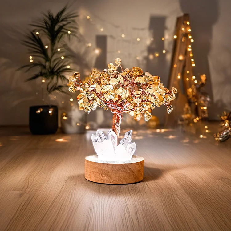 Olivenorma Citrine Crystal Feng Shui Tree Lamp
