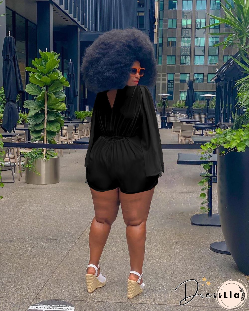 Plus Size 4XL V-neck Rompers