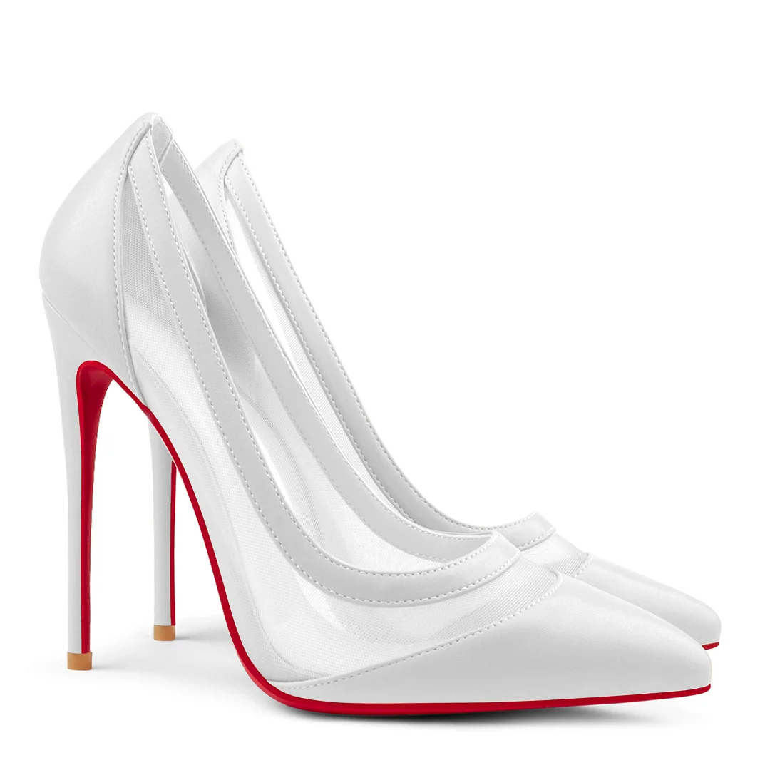 120/100mm Red Bottom Women's Party Wedding Heels Patent Pumps-MERUMOTE