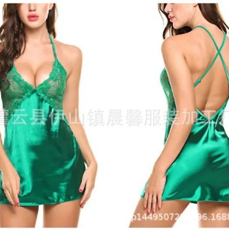 Churchf 2018 Explosion Large-Size Multi-Colored Pyjamas Lace Lace Deep V Sexy Color-Butted Nyoodle Lingerie Direct Selling