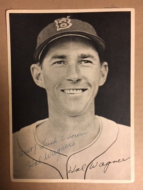 Hal Wagner Red Sox Signed 1940 Team Issued 6x9 Photo Poster painting JSA Certified d1979