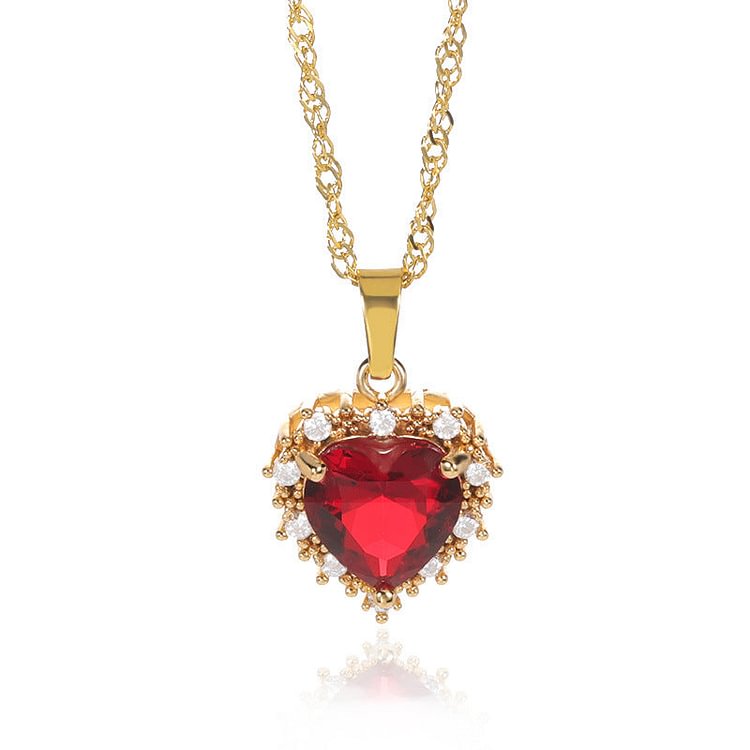 Love Heart Shaped Crystal Necklace