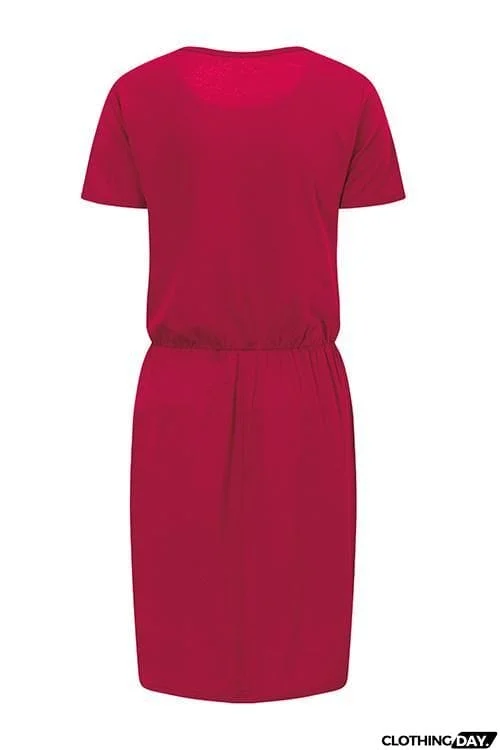 Drawstring Pockets Mini Dress