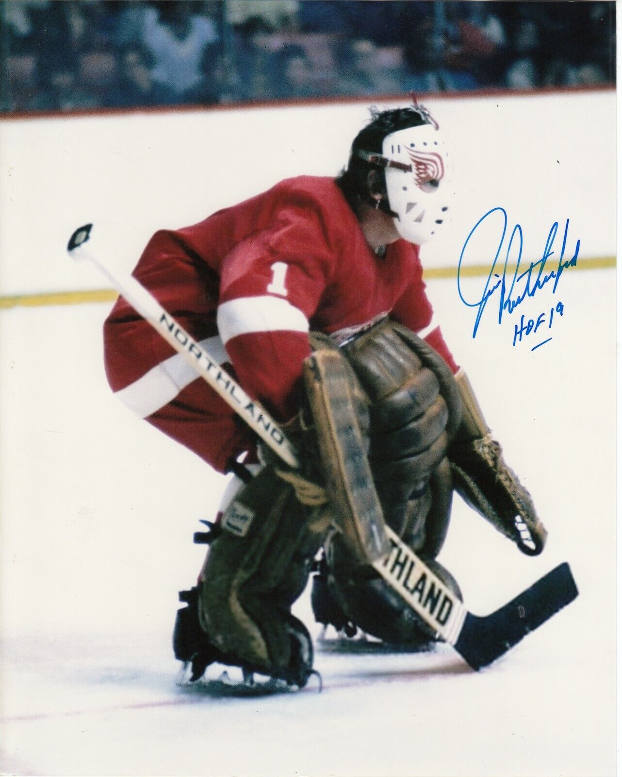 Jim Rutherford With HOF 19 #0 8x10 Signed Photo Poster painting w/ COA Detroit Red Wings