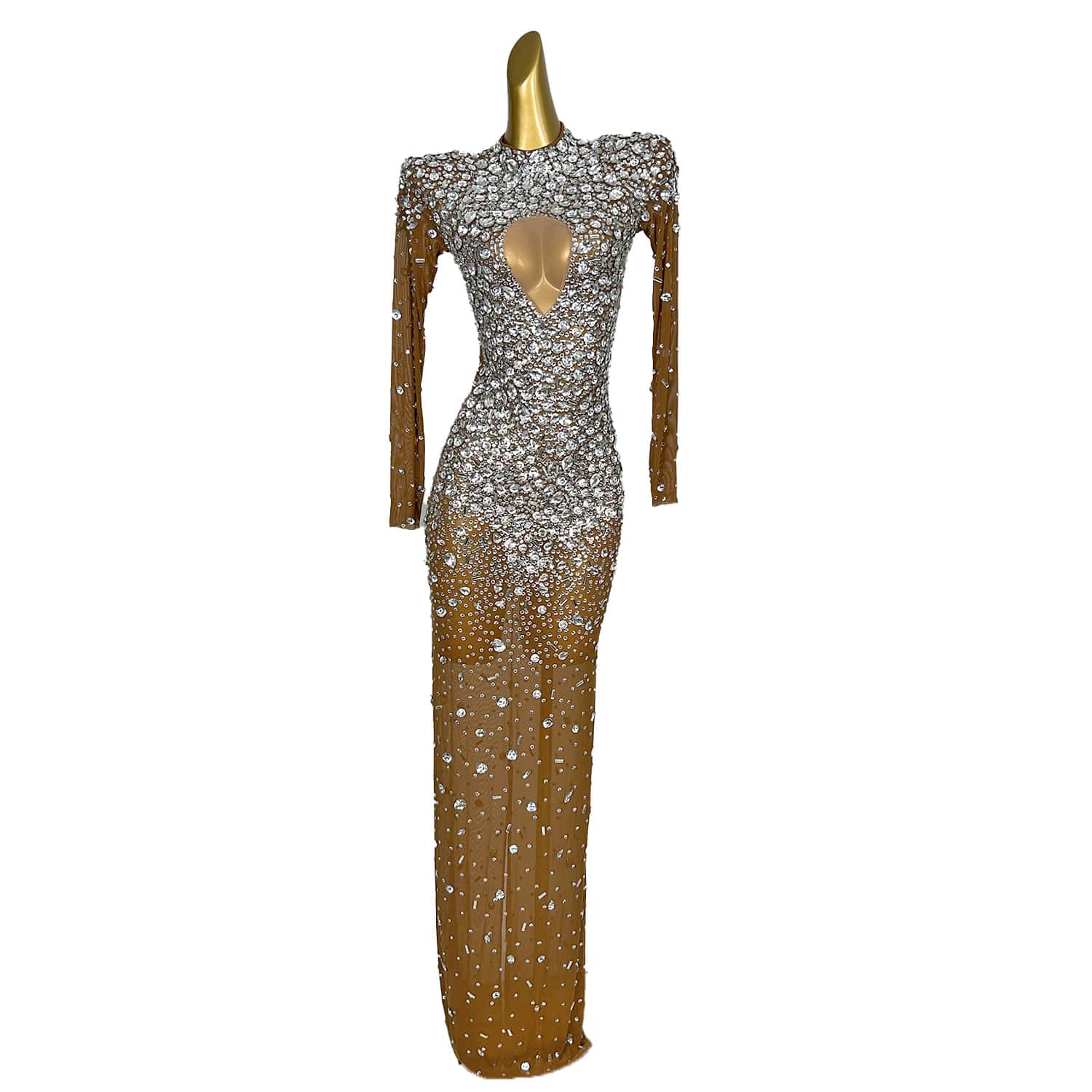 GOOSHOE Pink Rhinestone Costume Latin Dance Dress Female Professional Competition For Women Girl Pink Long Festival Clothing Cuican