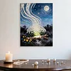 DIY Pearl Painting Forest Light for Home Decor with Frame(30x40cm)