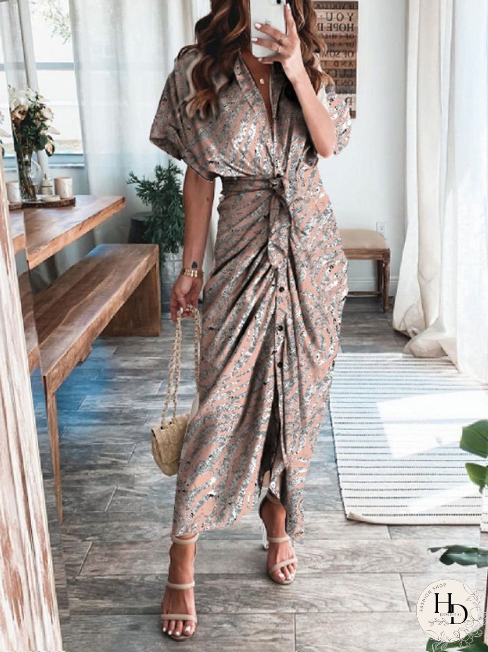 Fashion Print Shirt Dress multicolor P11649