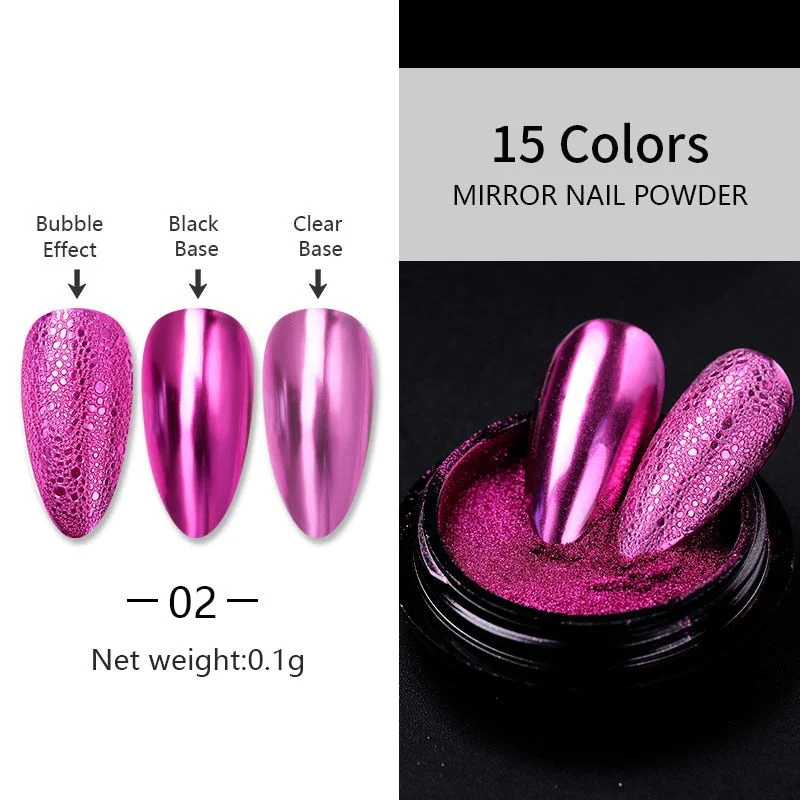 1 Box Solid Mirror Nail Glitters Powder Dust for Metal Nail Art Nail Powder Chrome Pigment DIY Nail Art Decorations