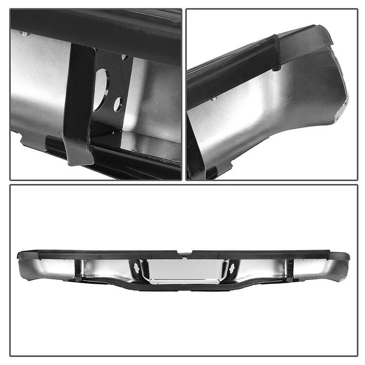 Silscvtt Chrome Trim Steel Rear Step Bumper Face Bar Assembly Replacement for 1995-2004 Tacoma TO1102215