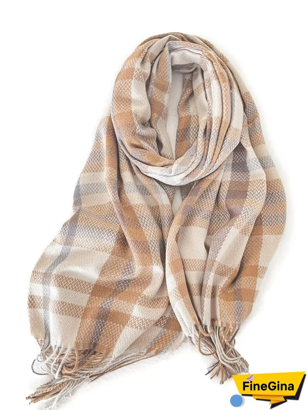 Women'S Plaid Thick Oversized Wrap Shawl Warm Scarf