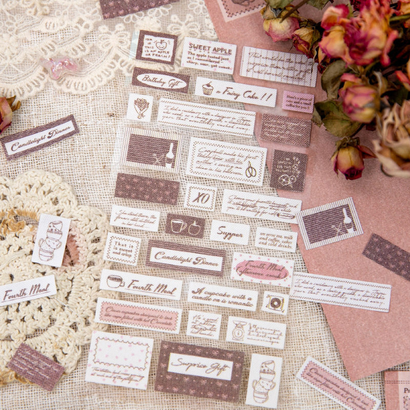 스티커 - 패치 시리즈 빈티지 영어 텍스트 라벨