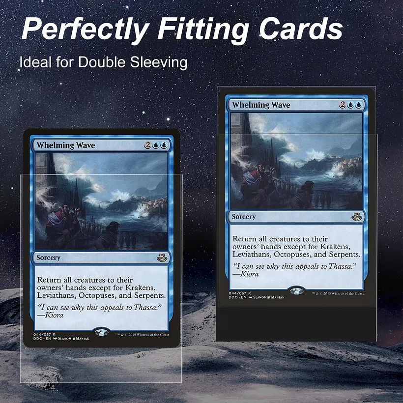 double sleeve mtg cards 300 Pack Card Sleeves Clear, Perfect Fit Inner Sleeves Ideal for Double-sleeving, Trading Card Compatible with MTG, PKM, TCG and Gaming (60 Microns) : Toys & Games pieces etc Magic: The GatheringPREMIUM DOUBLE SLEEVING
