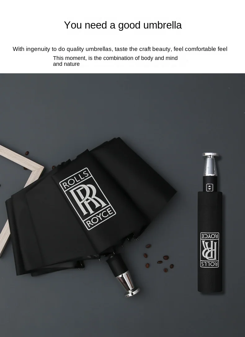  VIP business folding 10-bone black plastic umbrella