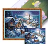 >SALE<Full Embroidery Cotton Thread 14CT Printed Snowy Dusk Cross Stitch 53x41cm