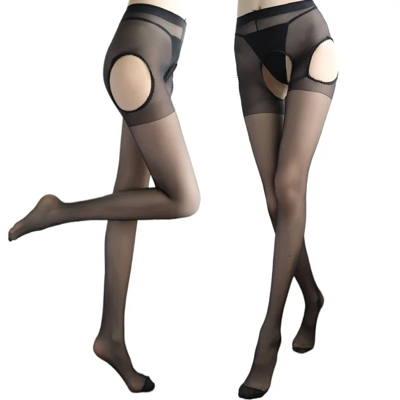 Uveng Four Sides Of The Open Stalls Sexy Stockings Core Silk Free Off The Trousers Empty Pantyhose Women Bottom Socks