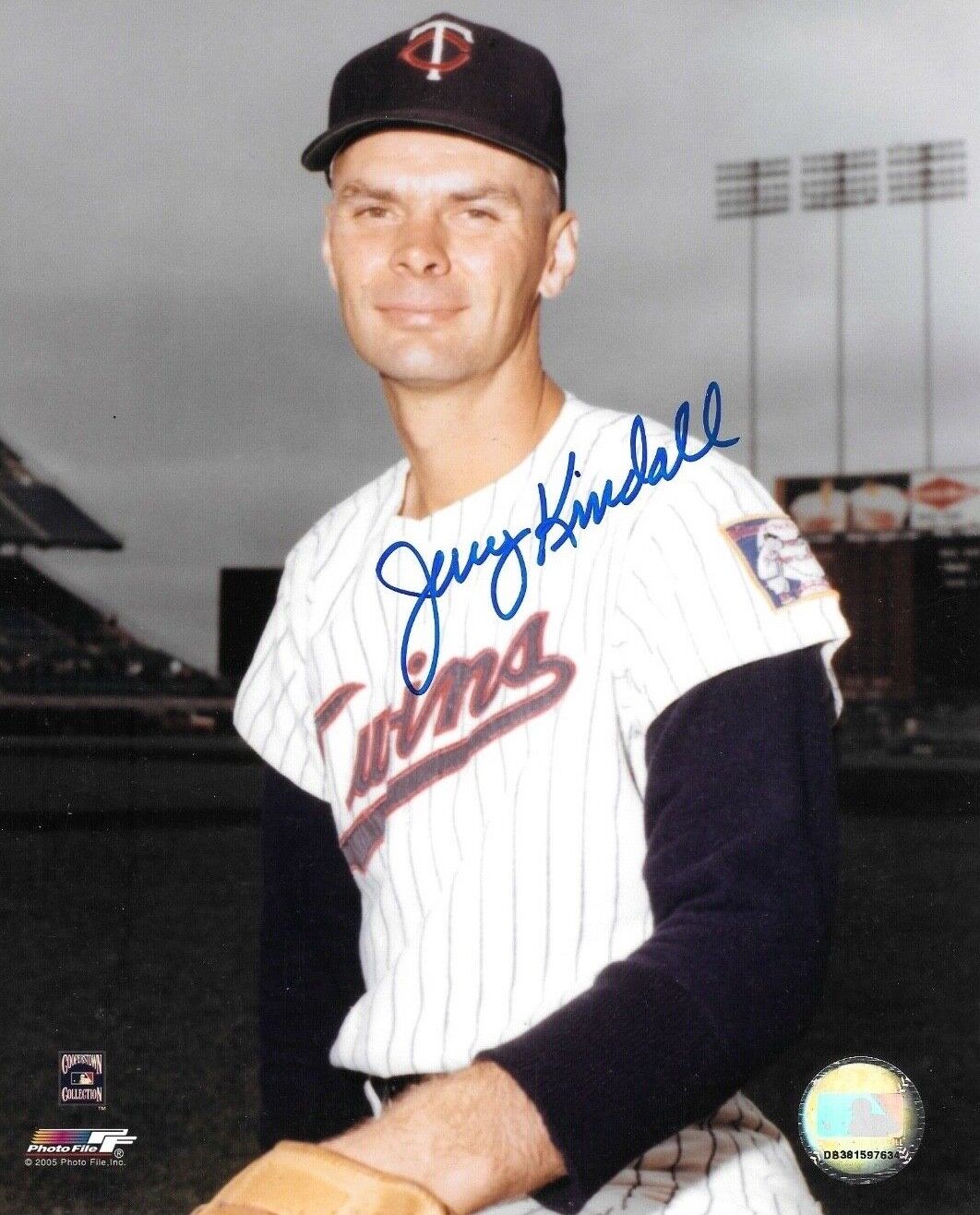 * JERRY KINDALL * signed 8x10 Photo Poster painting * MINNESOTA TWINS * COA * 1