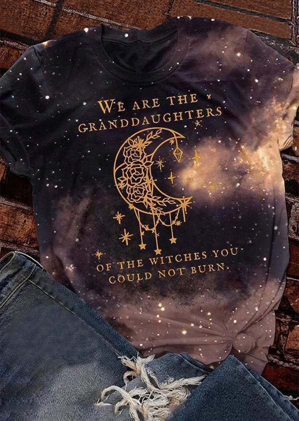 Halloween We Are the Granddaughters Of The Witches T-Shirt Tee - Purple