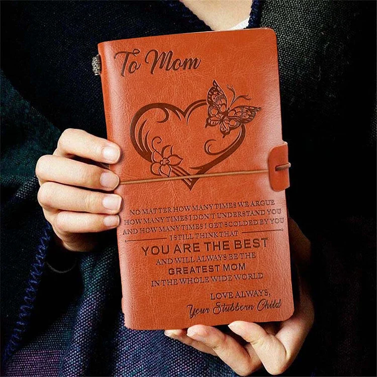 To My Mom - You Are The Best - Engraved Leather Journal Notebook The Cold Blanket